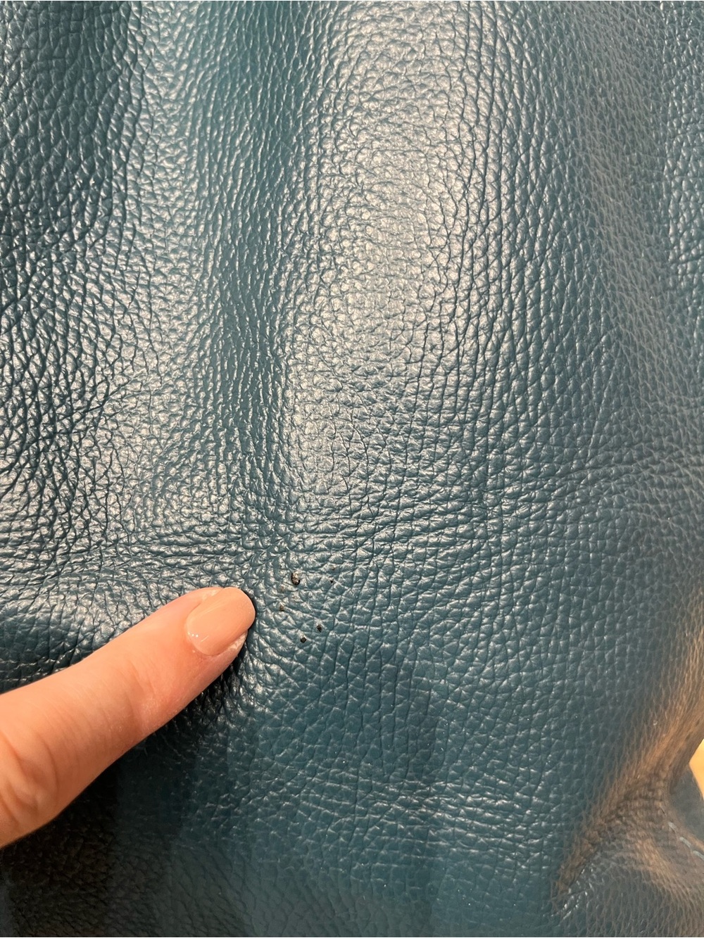 Teal leather tote bag - Picture 4 of 12